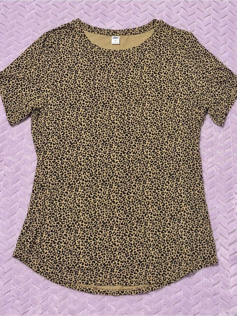 Old Navy Leopard Print Short Sleeve Tee - Tan & Black